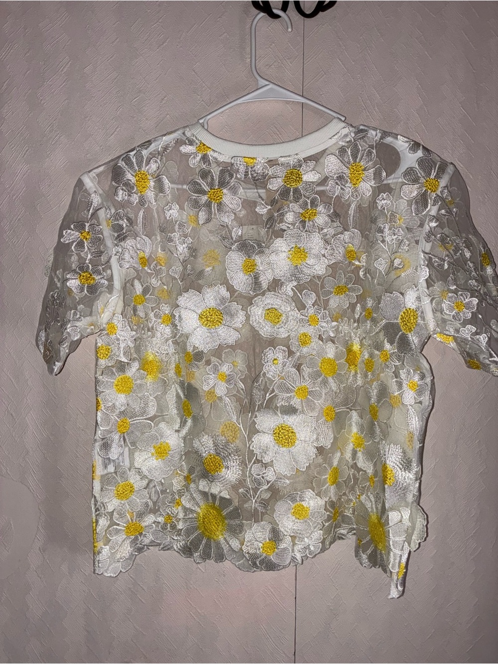 Anthropologie Dolman Left Coast Sheer Flower Appliqué tee 🌼 - Picture 7 of 8